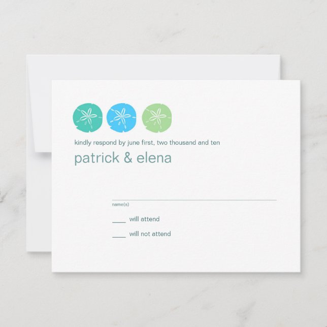 Beach Wedding RSVP card (Front)