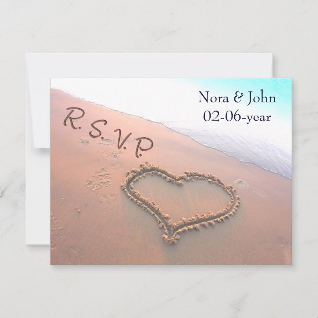 beach wedding RSVP Card (Front)