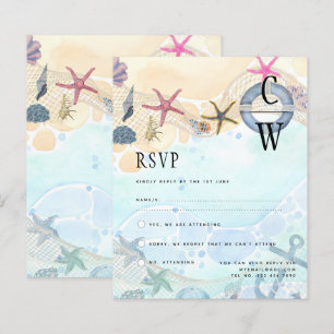 Beach Wedding RSVP Coastal Nautical Destination