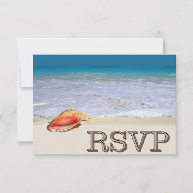 Beach Wedding RSVP invitation (Front)