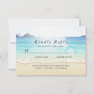 Beach Wedding RSVP Meal Choice Card