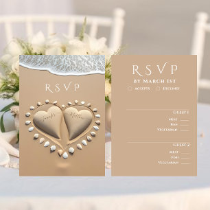 Beach Wedding RSVP-Meal options RSVP Card