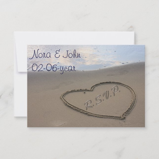 beach wedding RSVP standard 3.5 x 5 (Front)