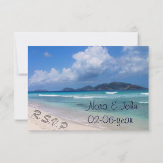 beach wedding RSVP standard 3.5 x 5 Card