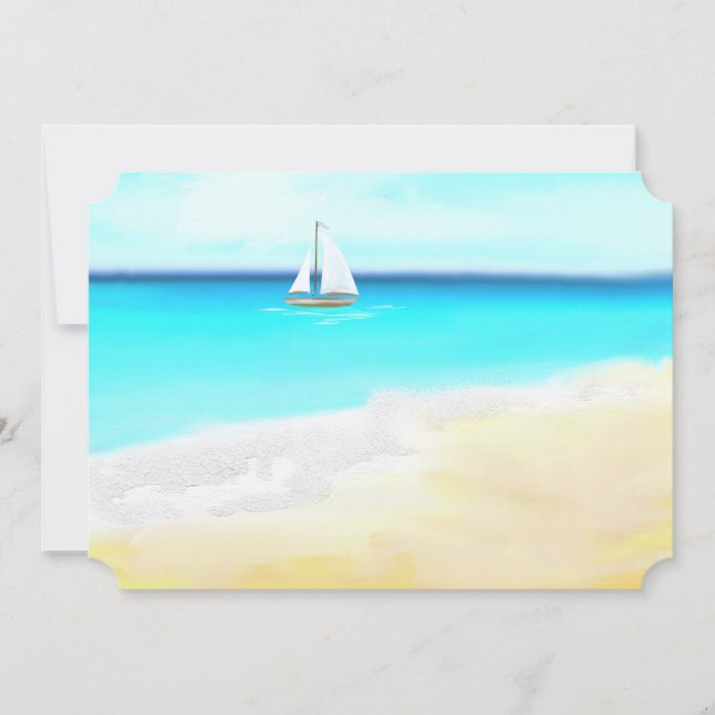 Beach Wedding- Sail boat and tropical  waters (Front)