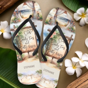 Beach Wedding Salty Toes Sandy Kisses Personalise Thongs