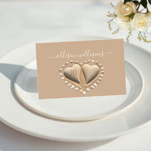 Beach Wedding Sand Hearts-Place Cards