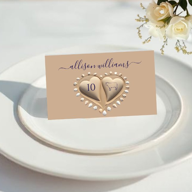 Beach Wedding Sand Hearts-Place Cards-Meal Icons Table Number (Beach Wedding Sand Hearts-Place Cards-Meal Icons Table Number-meat)