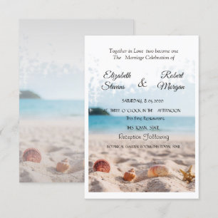 Beach Wedding,Sand,Seashells Invitation