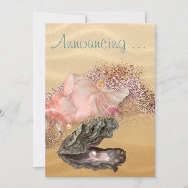 Beach Wedding Sandy Shore Invitation (Front)