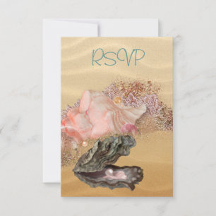 Beach Wedding Sandy Shore RSVP Card