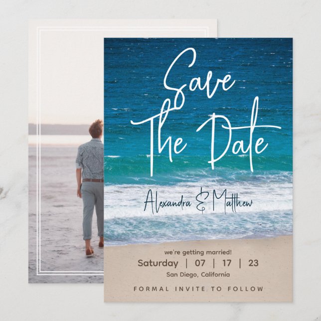 Beach Wedding Save The Date (Front/Back)