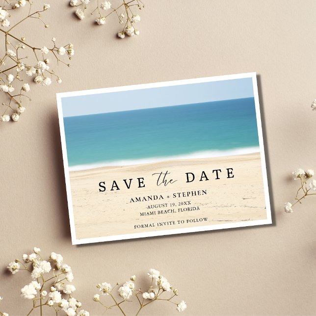 Beach Wedding Save The Date Announcement Postcard (Creator Uploaded)