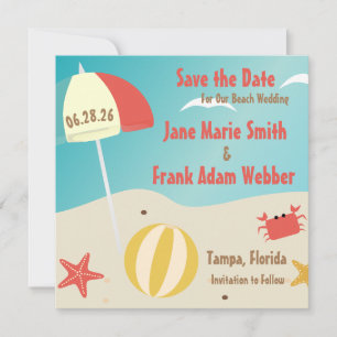 Beach Wedding Save the Date Invitation