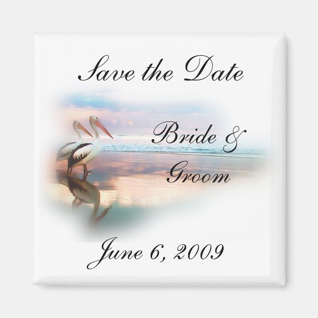 Beach Wedding Save the Date Magnets (Front)