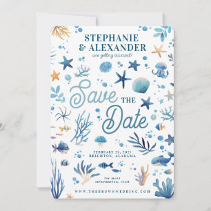 Beach Wedding Save The Date Ocean Theme Invitation