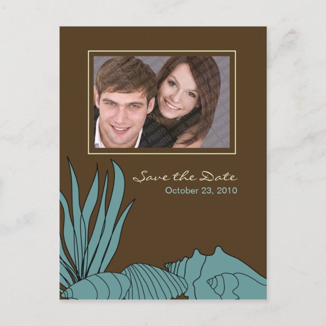 Beach Wedding Save the Date Photo Postcard (Front)