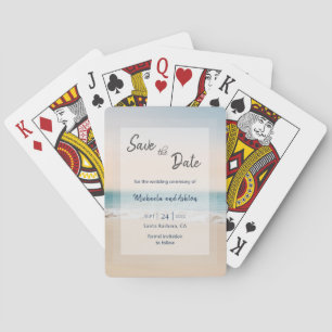 Beach Wedding Save the Date  Playing Cards