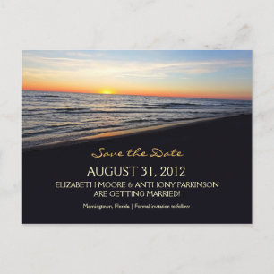 beach wedding save the date postcards