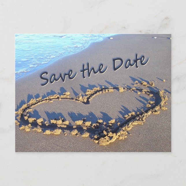 Beach Wedding Save the Date postcards (Front)