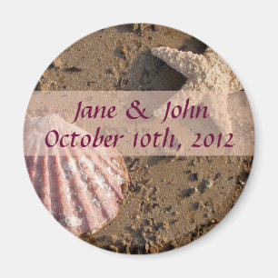 Beach Wedding Save the Date Sea Shell Magnet