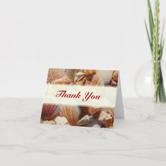 Beach Wedding Sea Shell Thank You Cards