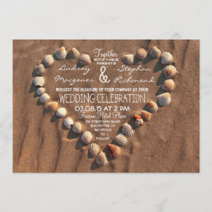 beach wedding sea shells wedding invitations