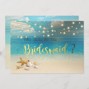 Beach Wedding Seashells  Bridesmaid Card