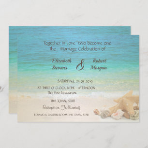 Beach  Wedding Seashells Invitation