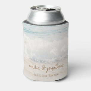 Beach Wedding Seaside/Oceanside Wedding Can Cooler