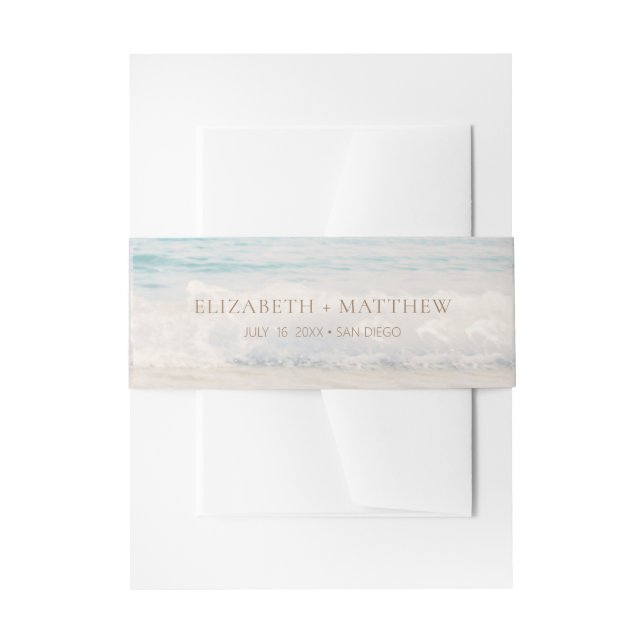 Beach Wedding Seaside/Oceanside Wedding Invitation Belly Band (Front Example)