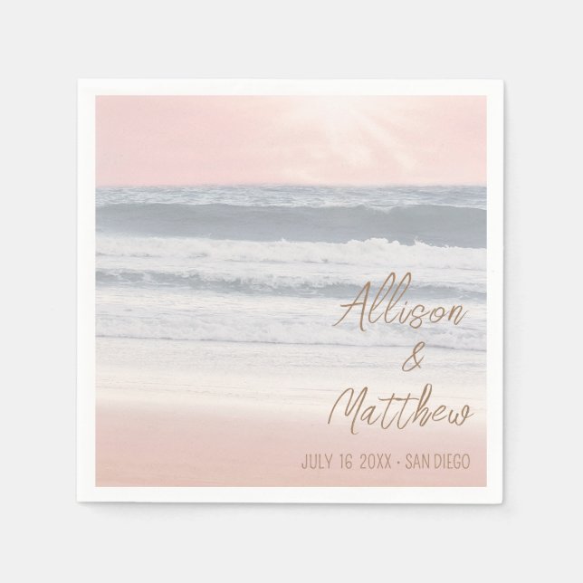 Beach Wedding | Seaside Wedding Napkin (Front)
