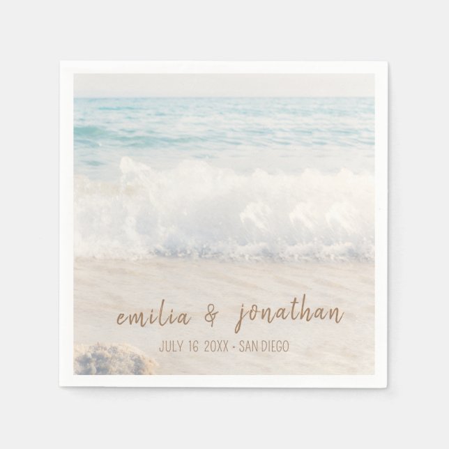 Beach Wedding | Seaside Wedding Napkin (Front)