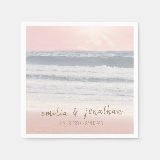 Beach Wedding | Seaside Wedding Napkin (Front)