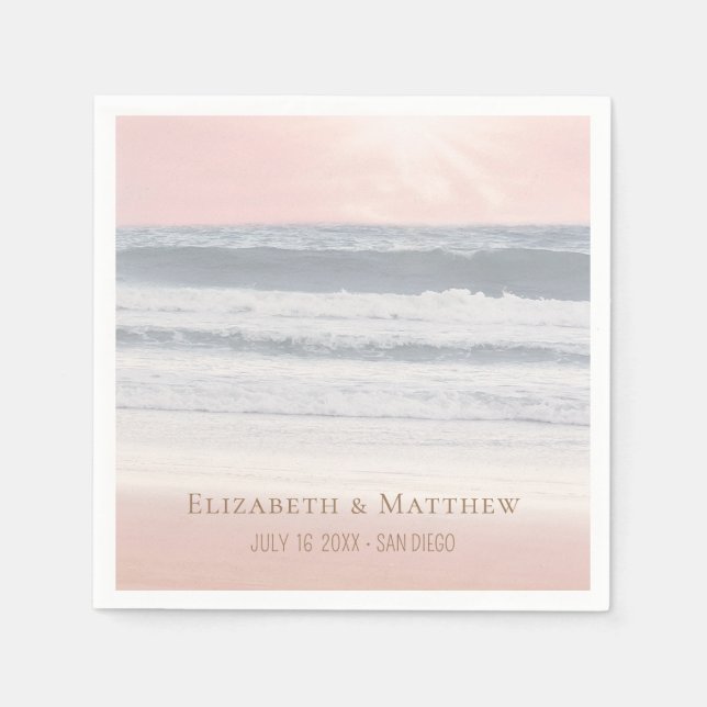 Beach Wedding | Seaside Wedding Napkin (Front)