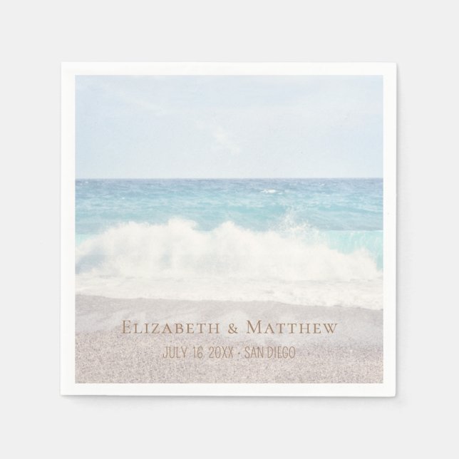 Beach Wedding | Seaside Wedding Napkin (Front)