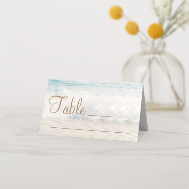 Beach Wedding Seaside Wedding Place Card (Front)