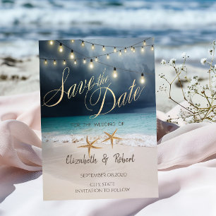 Beach Wedding,Seastar String Lights Save The Date