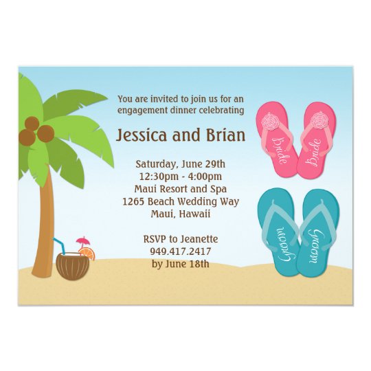 Beach Wedding Shower Invitation