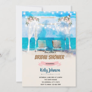 Beach wedding shower theme invitation