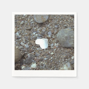 Beach Wedding Silver Heart Paper Napkins