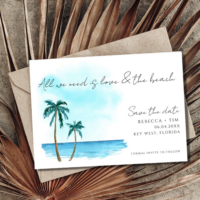 Beach Wedding Simple Photo Save The Date (Creator Uploaded)