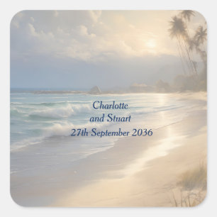 Beach Wedding  Square Sticker