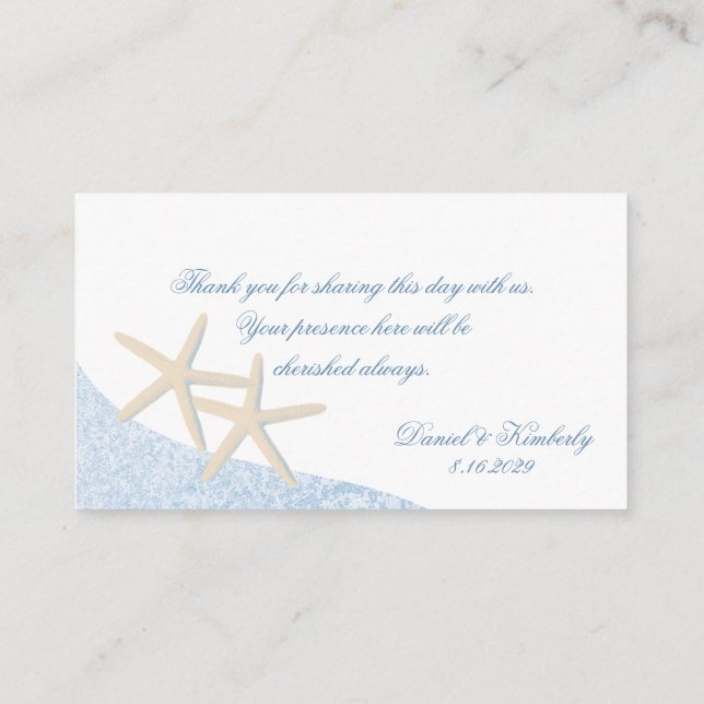 Beach Wedding Starfish Seating Card (Back)