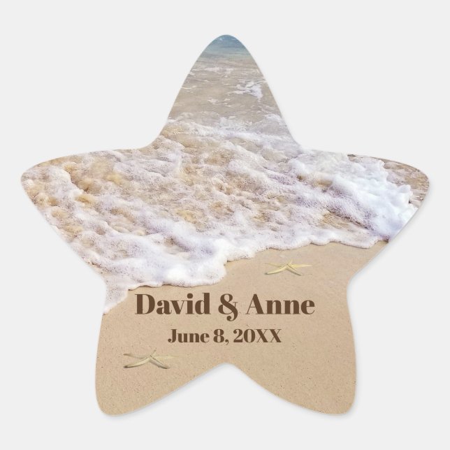 Beach Wedding Starfish Star Sticker (Front)