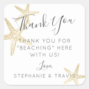 Beach Wedding Starfish Thank You Favour Label
