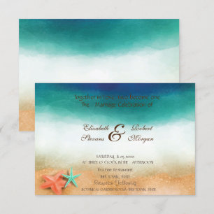 Beach Wedding Starfish Wedding Invitation