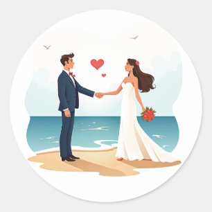 Beach Wedding Sticker