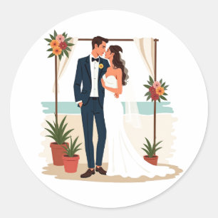 Beach Wedding Sticker