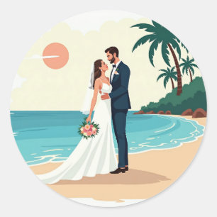 Beach Wedding Sticker